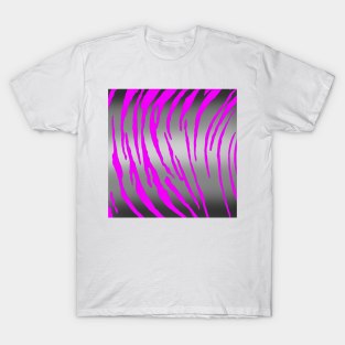 Silver Tiger Stripes Pink T-Shirt